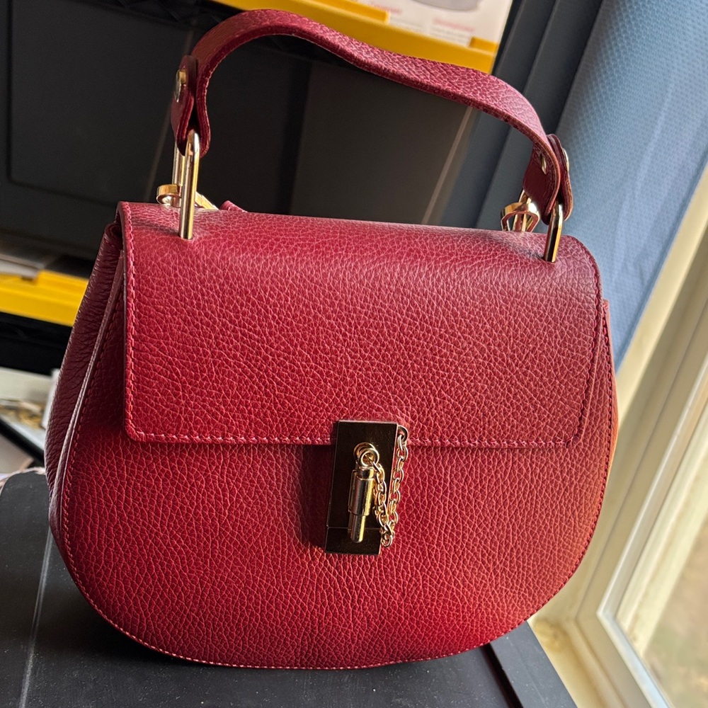 Elegant Red Leather Handbag